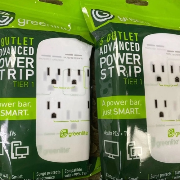 2 - GREENLITE 5 OUTLET ADVANCED POWER STRIP TIER 1 WALL MOUNT SURGE PROTECTOR - Picture 1 of 3